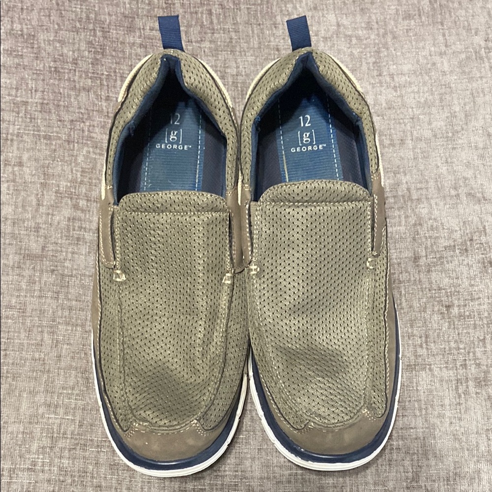 George Men's Khaki Mesh Slip-On Loafers